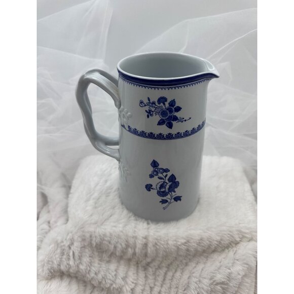Copeland Spode England Vintage Porcelain Blue & White Floral Pitcher - Picture 4 of 13